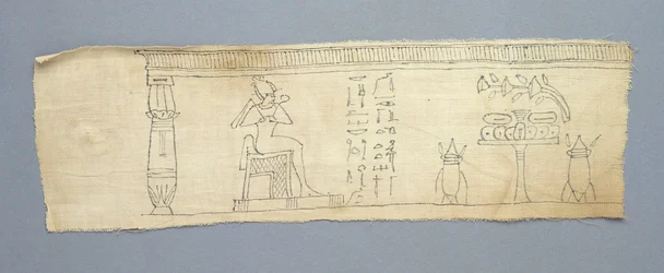 Linen mummy bandage with vignettes from 